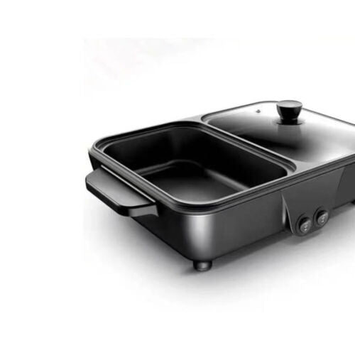 Non-Stick Electric Hot Pot BBQ Grill Smokeless Baking Pan