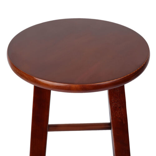 24" Solid Wood Counter Stool Backless Round Seat Kitchen Island Pub Bar Stools