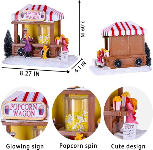 Christmas Village House, Popcorn Glow Music Village House with LED