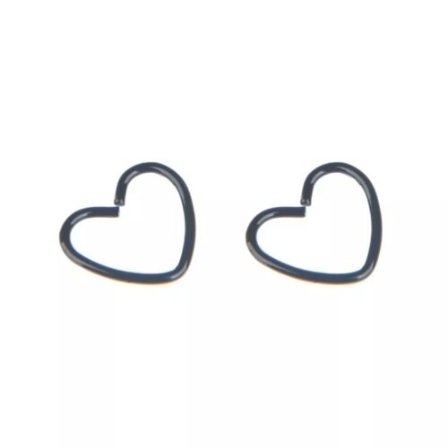 2pcs Surgical Steel Daith Heart Ear Nose Ring Cartilage Piercings Hoop