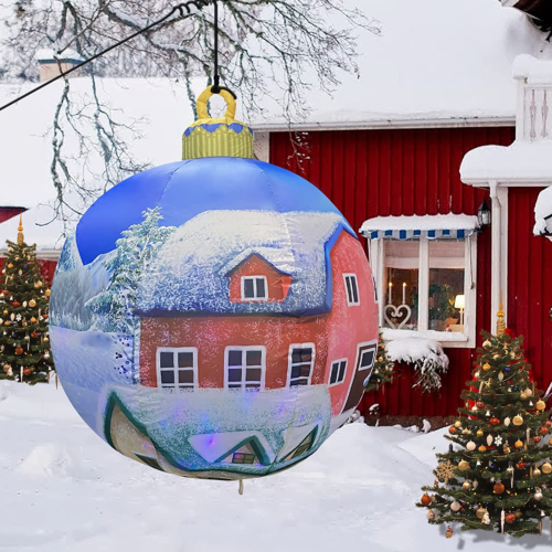 Inflatable Christmas Ball 3.6 FT, Blow Up Yard Xmas Decoration,Blue