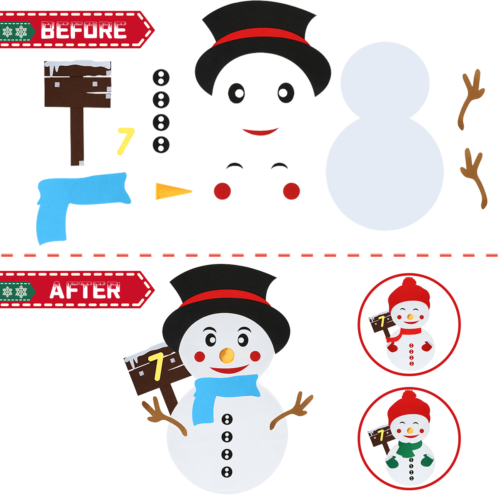 2.9ft DIY Felt Christmas Snowman Detachable Toy Kid Decor Gift