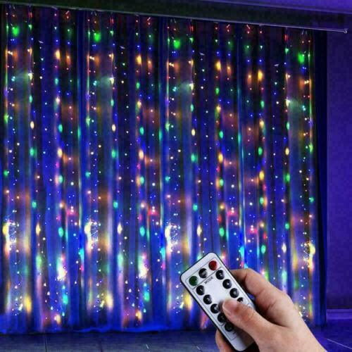 300 LED Curtain Fairy Lights USB String Light With Remote Christmas Holiday Party Wedding