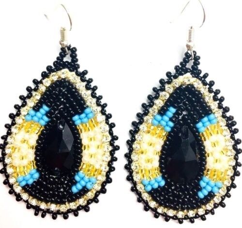 Native Style Beaded Teardrop Seed Bead Earrings Fashion Jewelry Ethnic Design