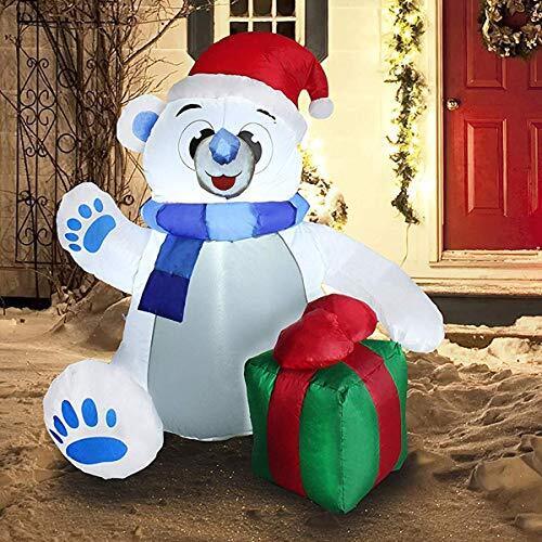 4 ft Christmas Self Inflatable Polar Bear LED Light Up