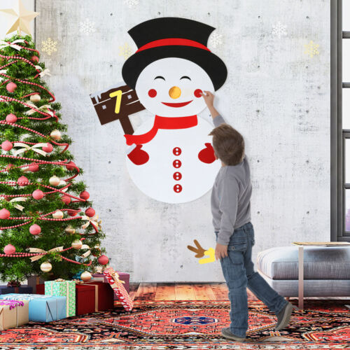 2.9ft DIY Felt Christmas Snowman Detachable Toy Kid Decor Gift