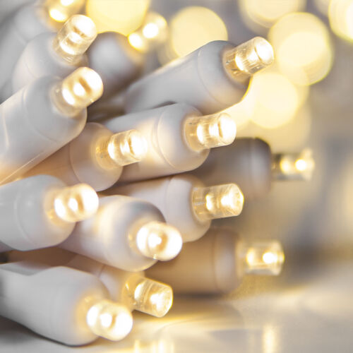 LED Warm White Wire Twinkling Christmas Holiday Lights 35 Bulbs 17FT