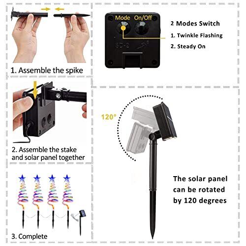 Christmas Tree Pathway Lights Solar Powered Pre-lit 40 LED