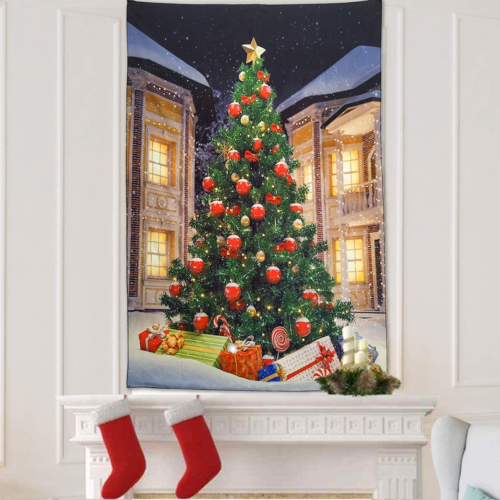 Christmas Tree Tapestry Wall Hanging Xmas Tree with Gifts Tapestry Christmas