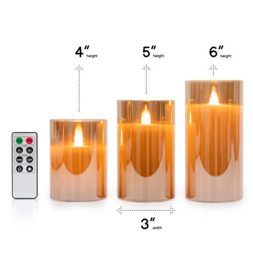 LED Candle Sets Flickering Taper Faux Wax Color Change Options w/ Remote