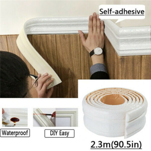 7.5FT Waterproof 3D Wall Border Wall Paper Decor Sticker Self-adhesive