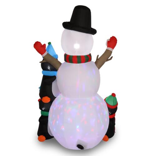 6ft Christmas Inflatable Snowman Penguins LED Rotating Light