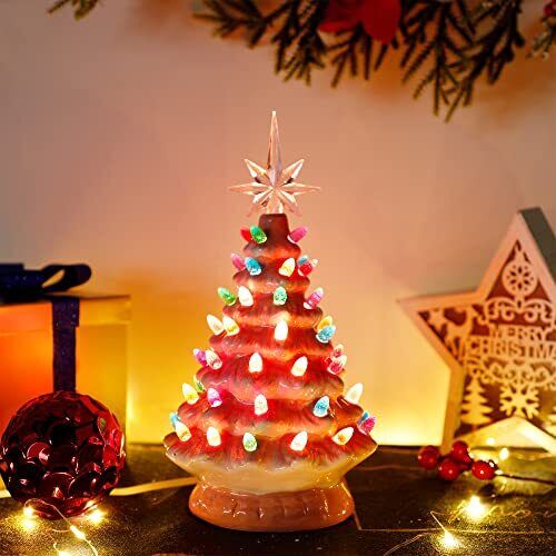 10" Ceramic Christmas Tree Tabletop Christmas Tree