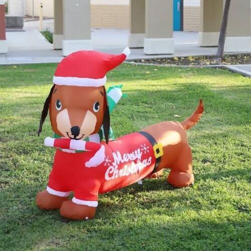 Yard decor Outdoor Christmas Inflatable Dog Blow Up 5FT With LED Lights