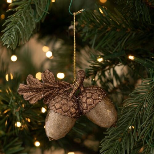 Amber Glitter Acorn Christmas Ornament XMAS Tree Décor Great Gift Idea