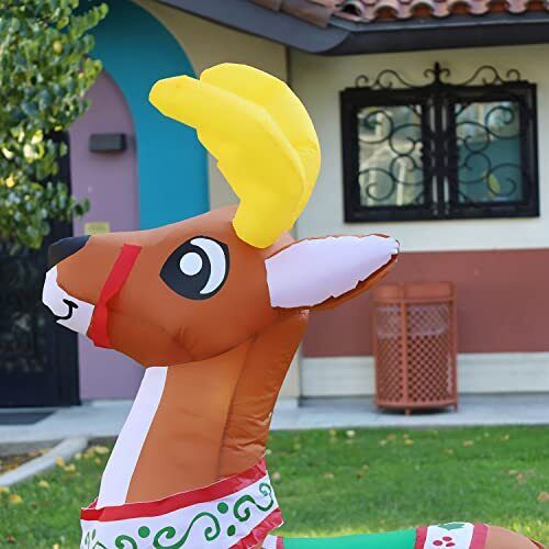 5.5 FT Height Christmas Inflatables Outdoor Reindeer Blow Up Yard Decor