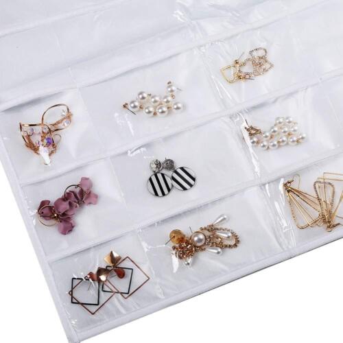 Jewelry Hanging Non-Woven Organizer Holder 32 Pockets 18 Hook & Loops