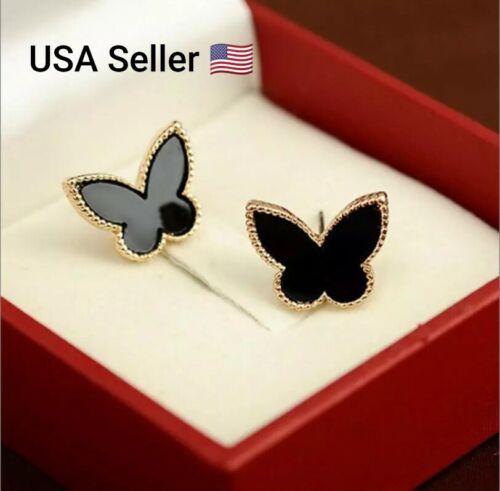 Fashion Earrings Jewelry Delicate Elegant Temperament Black Butterfly Cute