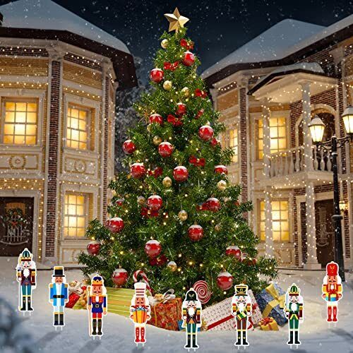 8 Pcs Christmas Nutcracker Christmas Outdoor Decorations Yard Sign