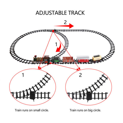 16Pcs Around Christmas Tree Rocky Mountain Toy Train Set Double Round Track