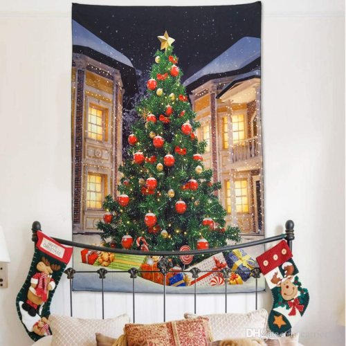 Christmas Tree Tapestry Wall Hanging Xmas Tree with Gifts Tapestry Christmas