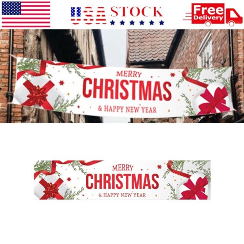 6ft Merry Christmas Banner Sign Santa Claus Xmas Outdoor Garden Decoration