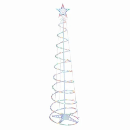 Light-Up LED Multicolor Spiral Christmas Tree 80 Lights