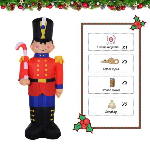 Inflatable Nut Cracker Blow-Up Toy Soldier LED Christmas Yard Decoration 6 FT