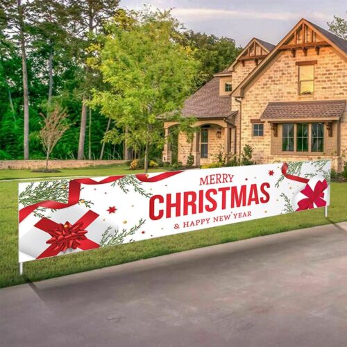 6ft Merry Christmas Banner Sign Santa Claus Xmas Outdoor Garden Decoration