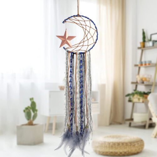 Woven Wall Hanging Star Moon Dream Catcher Handmade Ornament Decor