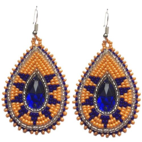 Native Style Beaded Teardrop Seed Bead Earrings Fashion Jewelry Ethnic Design