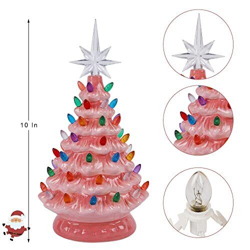 10" Ceramic Christmas Tree Tabletop Christmas Tree