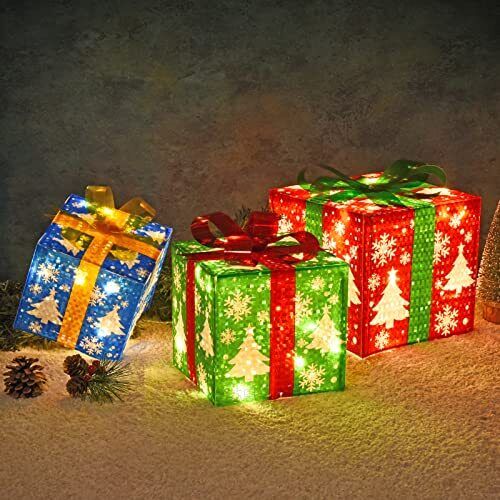 Christmas Lighted Gift Boxes for Christmas Decorations Light