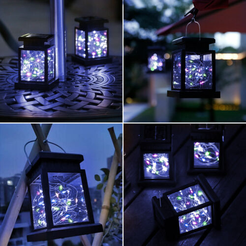 Solar Lantern Hanging LED Light Yard Outdoor Garden Lamp Xmas Party Decor USA