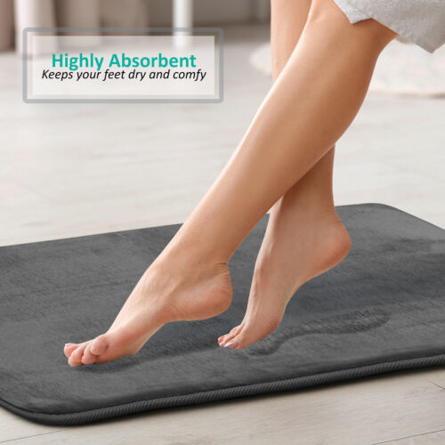 Luxurious Absorbent Soft Memory Foam Bath Mat Bathroom Shower Rug