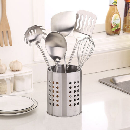 Stainless Steel Utensil Holder Organizer Container Kitchen Flatware Tool Storage