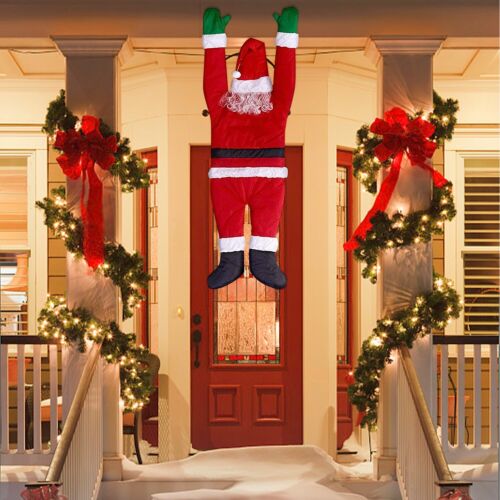 Christmas Hanging Santa Claus Decoration Yard Climbing Xmas Party Indoor Outdoor