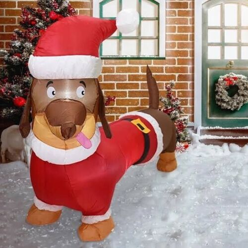 Yard decor Outdoor Christmas Inflatable Dog Blow Up 5FT With LED Lights