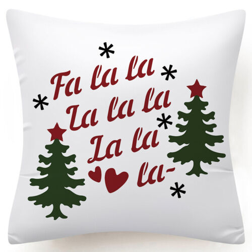 Throw PILLOW COVER Christmas Red White Xmas Double-Sided Cushion Case 18x18" USA