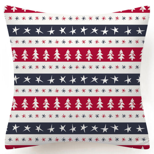 Throw PILLOW COVER Christmas Red White Xmas Double-Sided Cushion Case 18x18" USA