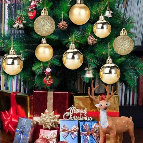 Christmas Hang Balls Xmas Tree Ornaments Hanging Ball Shatterproof 24 Pack / Box