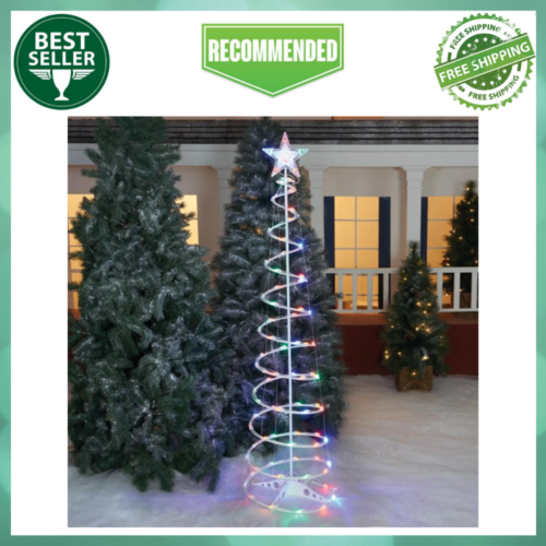 Light-Up LED Multicolor Spiral Christmas Tree 80 Lights