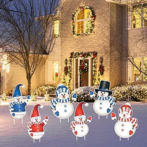 Outdoor Christmas Yard Signs with Stakes for Christmas Yard Decorations