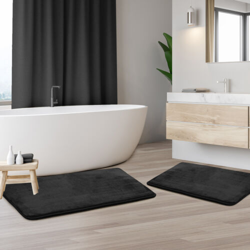 Luxurious Absorbent Soft Memory Foam Bath Mat Bathroom Shower Rug