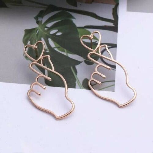 Hollow Hand Stud Earrings Women Jewelry Fashion Abstract Art