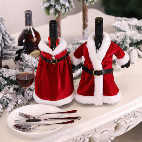 Christmas Santa Wine Bottle Cover Gift Bag Dinner Party Xmas Table Decoration