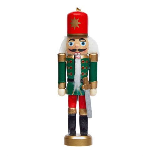 6 Pack Wood Nutcracker Ornaments for Christmas Tree in 6 Designs, 1 x 5 Inch