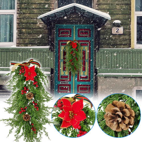 Christmas Wreath Garland for Front Door Wall Window Christmas Decorations Decor