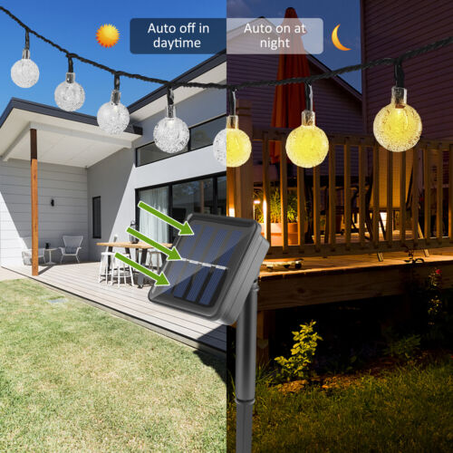 Solar Powered 30 LED String Light Garden Path Yard Decor Lamp Outdoor Waterproof