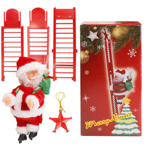 Animated Musical Santa Claus Electric Climbing Ladder Christmas Decor Kids Doll